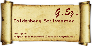Goldenberg Szilveszter névjegykártya